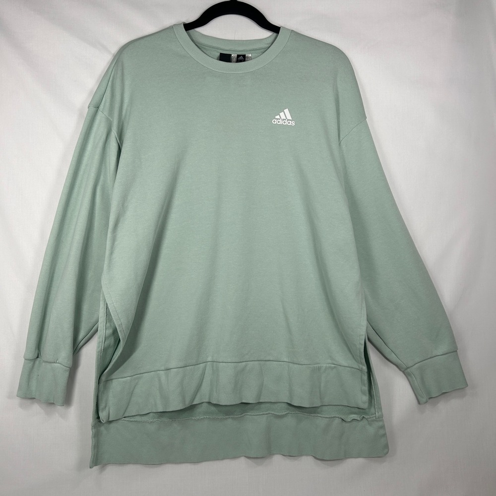 Adidas Sage Mint Green Side Slit Crewneck Sweatshirt – Size Medium